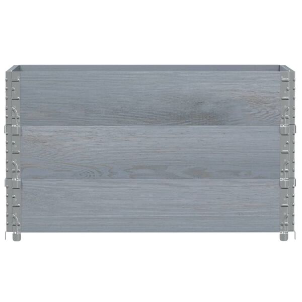 vidaXL Collares de palets 3 uds madera maciza de pino gris 100x50 cm
