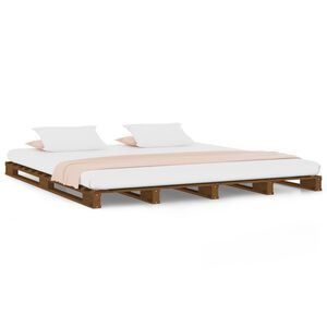 vidaXL Cama de palets de madera maciza de pino marr&oacute;n miel 120x200 cm