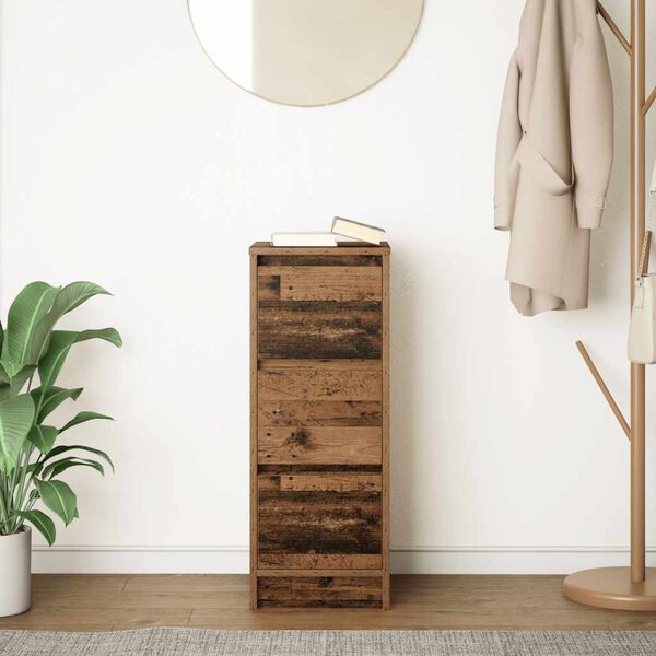 vidaXL Aparador de madera de ingenier&iacute;a envejecida 29,5x34x76 cm