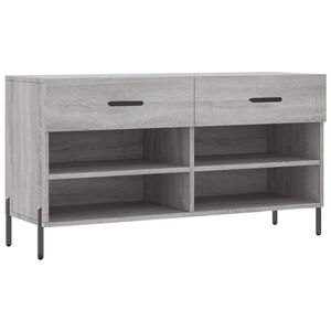 vidaXL Banco zapatero madera de ingenier&iacute;a gris Sonoma 102x35x55 cm