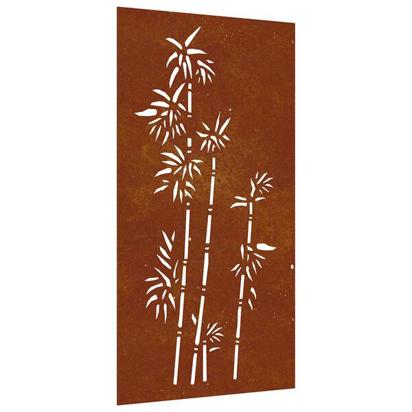 vidaXL Adorno de pared de jard&iacute;n acero corten dise&ntilde;o bamb&uacute; 105x55 cm