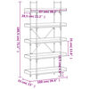 vidaXL Librer&iacute;a de 5 estantes madera ingenier&iacute;a roble ahumado