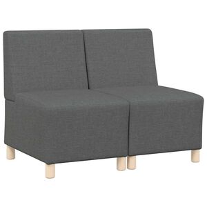vidaXL Unidad de Sof&aacute; Modular sin Brazos 2 uds. Gris oscuro tela