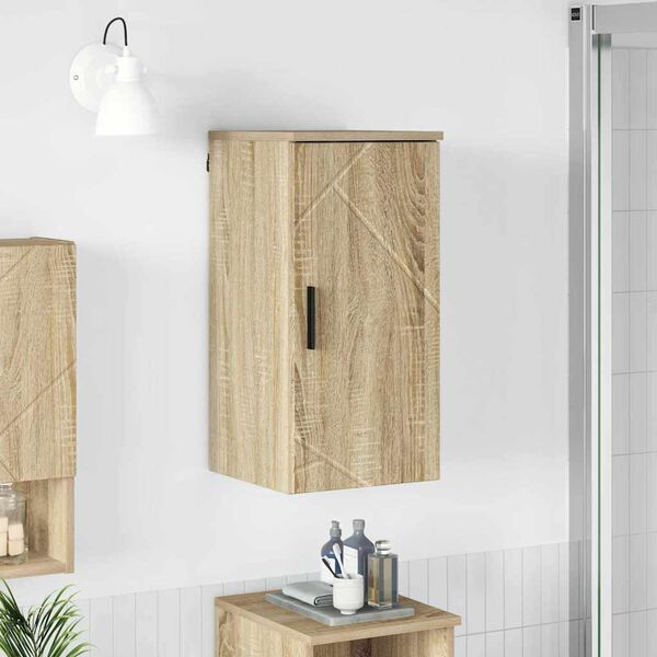 vidaXL Gabinete de Ba&ntilde;o con puerta Roble Sonoma 30 x 31,5 x 61 cm
