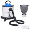 vidaXL Aspiradora de cenizas filtro HEPA 1200 W 20 L acero inoxidable