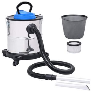 vidaXL Aspiradora de cenizas filtro HEPA 1200 W 20 L acero inoxidable