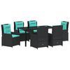 vidaXL Conjunto de Comedor de Jard&iacute;n 7 uds. Negro Polirat&aacute;n