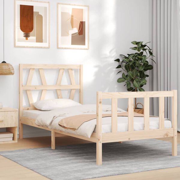 vidaXL Estructura de cama sin colchón madera maciza de pino 90x200 cm