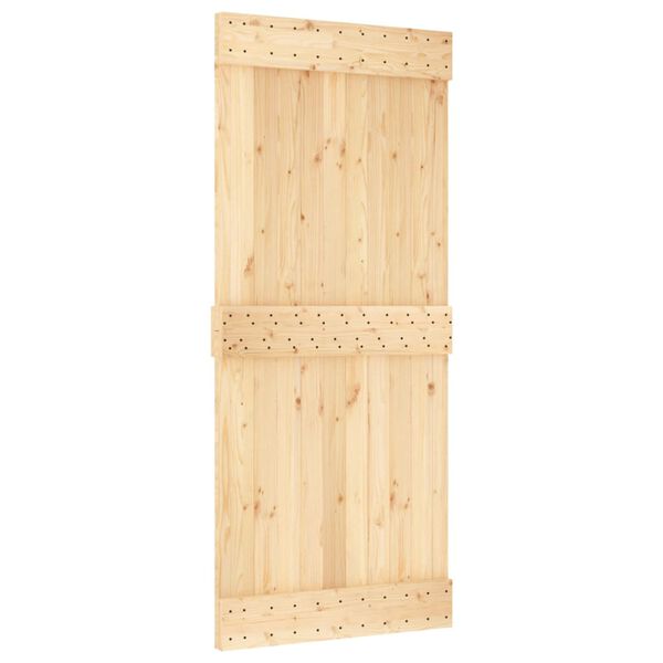 vidaXL Puerta corredera con herrajes madera maciza de pino 90x210 cm