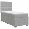 vidaXL Cama box spring con colch&oacute;n Gris Claro Individual Tela