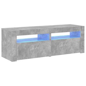 vidaXL Mueble de TV con luces LED gris hormig&oacute;n 120x35x40 cm