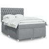 vidaXL Cama box spring con colch&oacute;n tela gris claro 140x190 cm