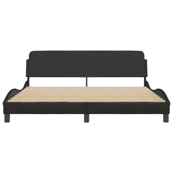 vidaXL Estructura de cama Dover cuero sintético negro 180x200 cm