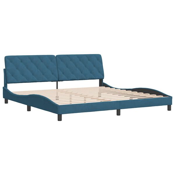 vidaXL Estructura de cama sin colch&oacute;n terciopelo azul 200x200 cm