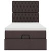 vidaXL Estructura cama otomana colch&oacute;n tela marr&oacute;n oscuro 80x200cm