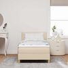 vidaXL Cama tipo Box Spring con colch&oacute;n Crema 90 x 200 cm tela