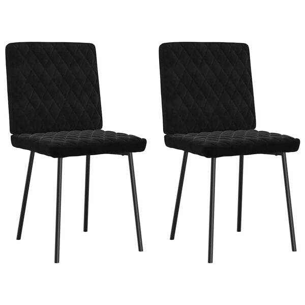 vidaXL Sillas de comedor 2 unidades terciopelo negro