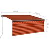 vidaXL Toldo retr&aacute;ctil autom&aacute;tico con persiana naranja y marr&oacute;n 3x2,5m