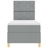 vidaXL Cama Box Spring LED con colch&oacute;n Gris Claro 80 x 200 cm tela