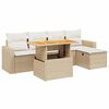 vidaXL Juego de sof&aacute;s jard&iacute;n con cojines 6 pzas rat&aacute;n sint&eacute;tico beige