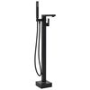 vidaXL Grifo para ba&ntilde;era de pie acero inoxidable negro 90 cm
