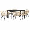vidaXL Conjunto de Comedor de Jard&iacute;n 7 uds. Marr&oacute;n rat&aacute;n sint&eacute;tico