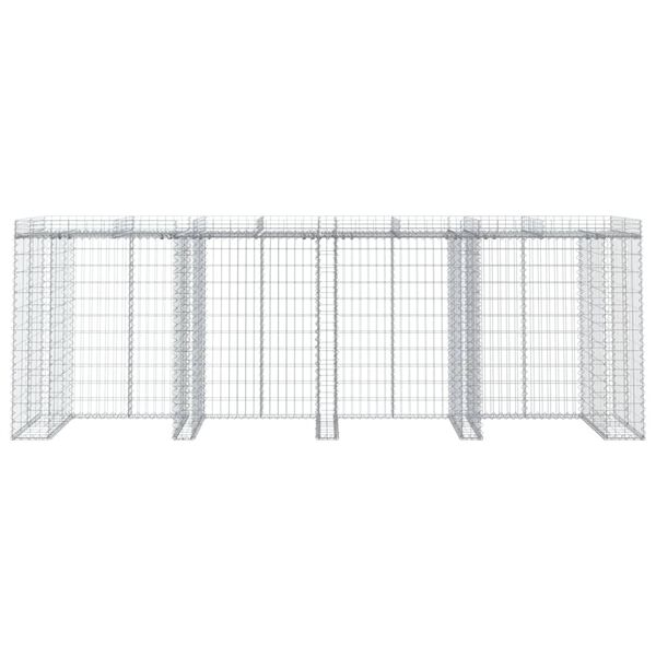 vidaXL Muro de gaviones para contenedor de basura hierro 350x91x120 cm