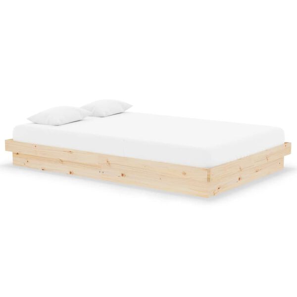 vidaXL Estructura de cama doble pequeña sin colchón madera maciza