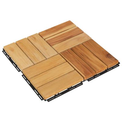 vidaXL Baldosas de terraza 10 uds madera maciza teca 30x30 cm