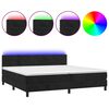 vidaXL Cama box spring colchón y LED terciopelo negro 200x200 cm