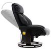 vidaXL Sillón de masaje reclinable de TV cuero sintético negro