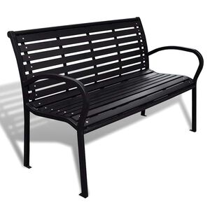 vidaXL Banco de jard&iacute;n acero y WPC negro 125 cm