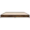 vidaXL Estructura cama madera ingenier&iacute;a metal roble ahumado 120x200cm