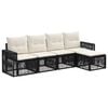 vidaXL Conjunto de sof&aacute;s de jard&iacute;n 5 pcs Negro y Blanco Crema