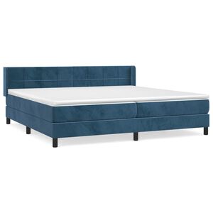 vidaXL Cama box spring con colch&oacute;n terciopelo azul oscuro 200x200 cm