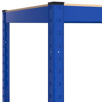 vidaXL Estantería 5 niveles 5 uds acero y madera contrachapada azul