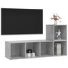 vidaXL Set de muebles de salón 2 pzas madera ingeniería gris hormigón