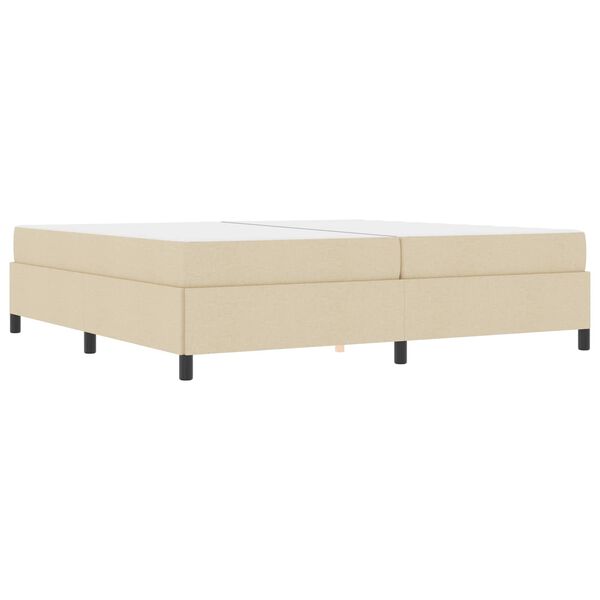 vidaXL Cama tipo Box Spring con colch&oacute;n Crema 200 x 200 cm tela