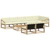 vidaXL Conjunto de sof&aacute;s de exterior 9 uds. Blanco y Crema