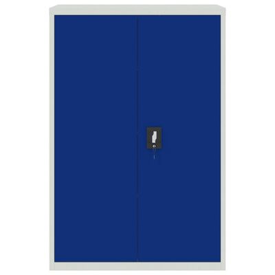 vidaXL Mueble de oficina de metal gris y azul 90x40x140 cm