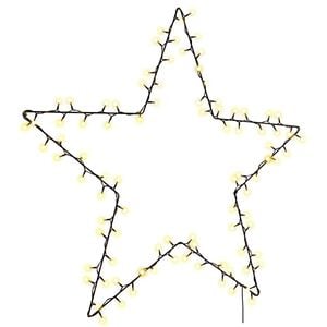 vidaXL Luces de Navidad Silueta de Estrella 50 LEDs blanco c&aacute;lido