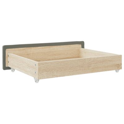 vidaXL Cajones de cama 2 uds madera ingeniería y terciopelo gris claro