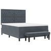 vidaXL Cama tipo Box Spring Gris oscuro 140 x 200 cm Terciopelo