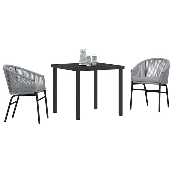 vidaXL Conjunto de Comedor de Jard&iacute;n 3 pcs Antracita