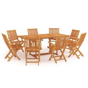 vidaXL Conjunto de comedor de jard&iacute;n 9 piezas madera maciza de teca