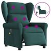 vidaXL Sill&oacute;n reclinable de masaje el&eacute;ctrico tela verde oscuro