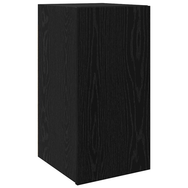 vidaXL Mueble de TV de Pared Roble Negro 30,5 x 30 x 60 cm