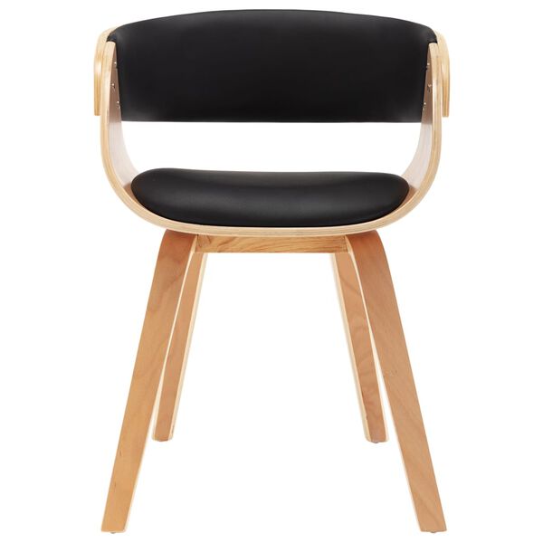 vidaXL Sillas de comedor 6 unidades madera y cuero sintético negro