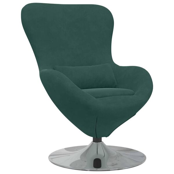 vidaXL Sill&oacute;n huevo Verde oscuro Terciopelo