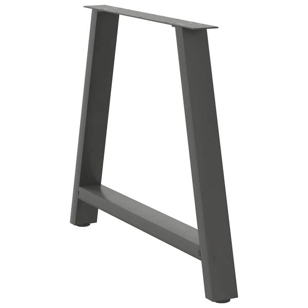 vidaXL Patas para mesa de comedor en forma de A (2 unidades), antracita, 90 x (72-73) cm, acero